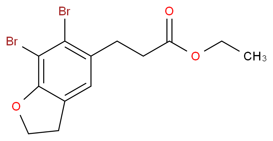ethyl 3-(6,7-dibromo-2,3-dihydro-1-benzofuran-5-yl)propanoate_分子结构_CAS_196597-75-8