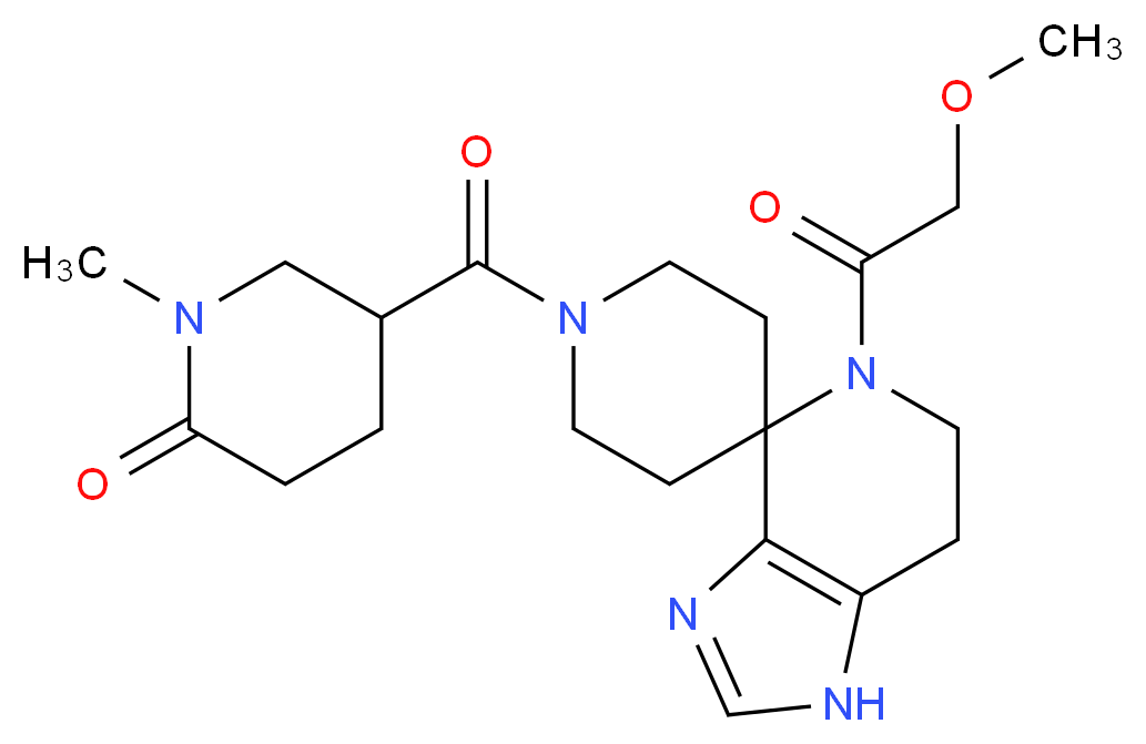 5-{[5-(methoxyacetyl)-1,5,6,7-tetrahydro-1'H-spiro[imidazo[4,5-c]pyridine-4,4'-piperidin]-1'-yl]carbonyl}-1-methylpiperidin-2-one_分子结构_CAS_)