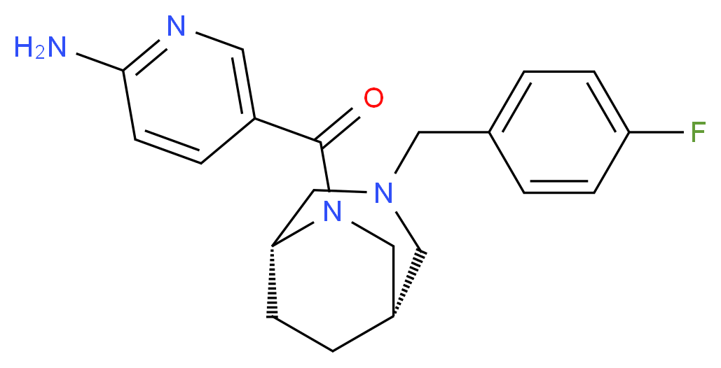 5-{[(1S*,5R*)-3-(4-fluorobenzyl)-3,6-diazabicyclo[3.2.2]non-6-yl]carbonyl}pyridin-2-amine_分子结构_CAS_)