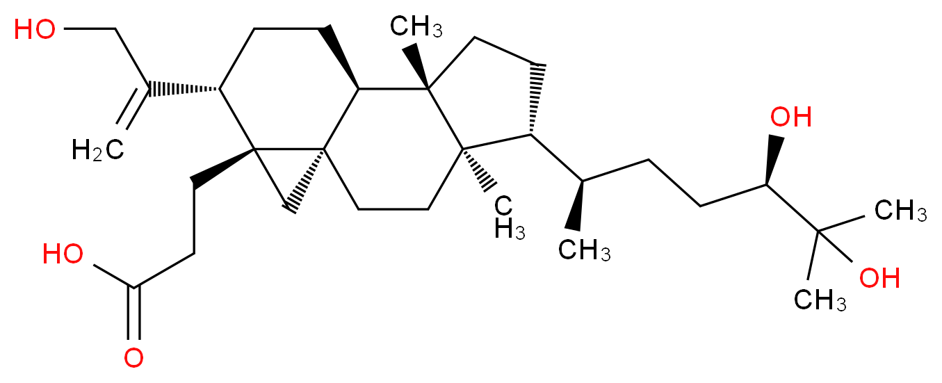 3-[(1S,4R,5R,8S,9S,12R,13R)-5-[(2R,5R)-5,6-dihydroxy-6-methylheptan-2-yl]-12-(3-hydroxyprop-1-en-2-yl)-4,8-dimethyltetracyclo[7.5.0.0<sup>1</sup>,<sup>1</sup><sup>3</sup>.0<sup>4</sup>,<sup>8</sup>]tetradecan-13-yl]propanoic acid_分子结构_CAS_925932-10-1