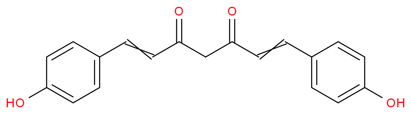 (1E,6E)-1,7-bis(4-hydroxyphenyl)hepta-1,6-diene-3,5-dione_分子结构_CAS_24939-16-0