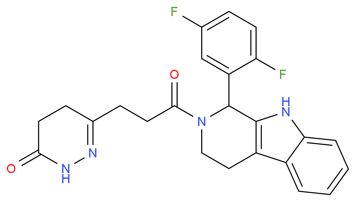 6-{3-[1-(2,5-difluorophenyl)-1,3,4,9-tetrahydro-2H-beta-carbolin-2-yl]-3-oxopropyl}-4,5-dihydro-3(2H)-pyridazinone_分子结构_CAS_)