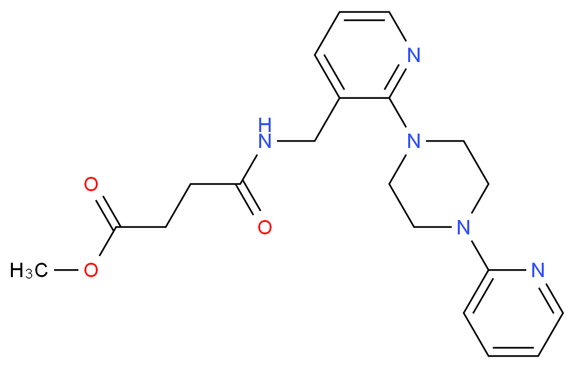 methyl 4-oxo-4-[({2-[4-(2-pyridinyl)-1-piperazinyl]-3-pyridinyl}methyl)amino]butanoate_分子结构_CAS_)