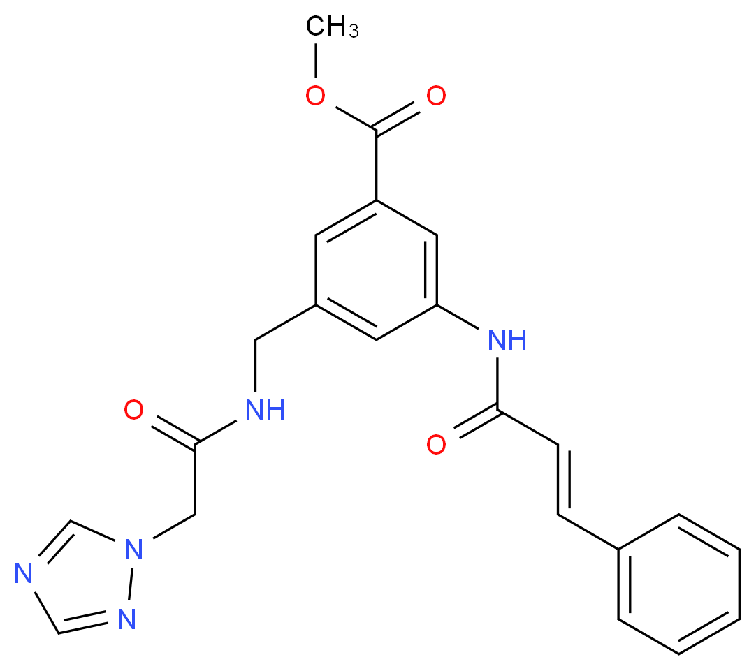 methyl 3-{[(2E)-3-phenyl-2-propenoyl]amino}-5-{[(1H-1,2,4-triazol-1-ylacetyl)amino]methyl}benzoate_分子结构_CAS_)