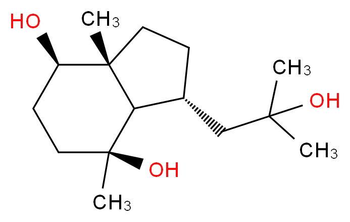 (1R,3aR,4R,7S,7aR)-1-(2-hydroxy-2-methylpropyl)-3a,7-dimethyl-octahydro-1H-indene-4,7-diol_分子结构_CAS_99933-32-1