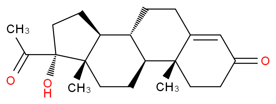 (8R,9S,10R,13S,14S,17R)-17-acetyl-17-hydroxy-10,13-dimethyl-6,7,8,9,10,11,12,13,14,15,16,17-dodecahydro-1H-cyclopenta[a]phenanthren-3(2H)-one_分子结构_CAS_)