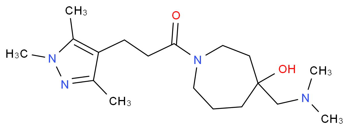 4-[(dimethylamino)methyl]-1-[3-(1,3,5-trimethyl-1H-pyrazol-4-yl)propanoyl]-4-azepanol_分子结构_CAS_)