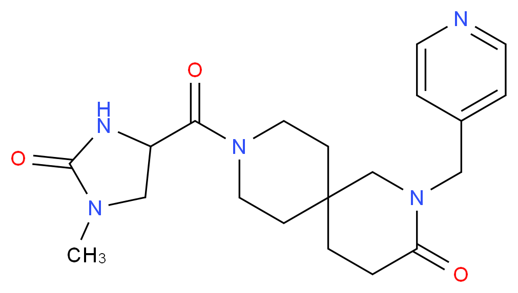 9-[(1-methyl-2-oxoimidazolidin-4-yl)carbonyl]-2-(pyridin-4-ylmethyl)-2,9-diazaspiro[5.5]undecan-3-one_分子结构_CAS_)