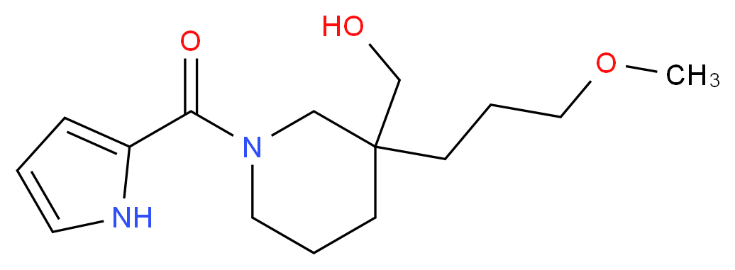 [3-(3-methoxypropyl)-1-(1H-pyrrol-2-ylcarbonyl)-3-piperidinyl]methanol_分子结构_CAS_)