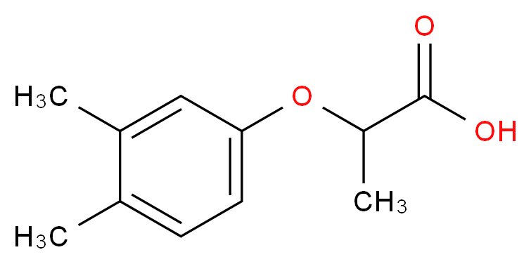 2-(3,4-dimethylphenoxy)propanoic acid_分子结构_CAS_25141-00-8