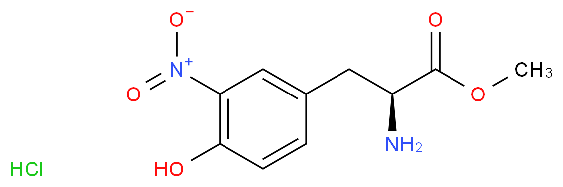 methyl (2S)-2-amino-3-(4-hydroxy-3-nitrophenyl)propanoate hydrochloride_分子结构_CAS_54996-28-0