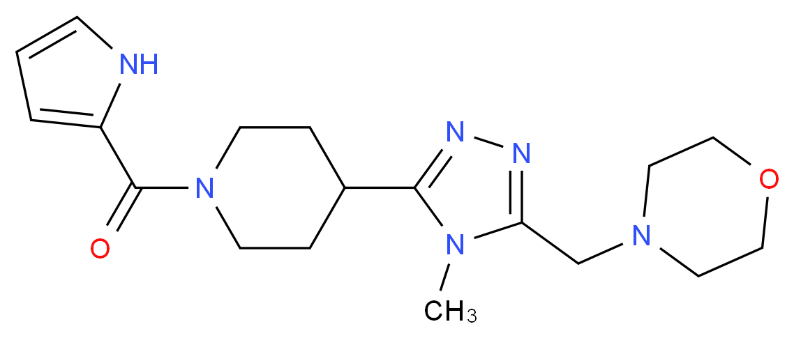 4-({4-methyl-5-[1-(1H-pyrrol-2-ylcarbonyl)piperidin-4-yl]-4H-1,2,4-triazol-3-yl}methyl)morpholine_分子结构_CAS_)