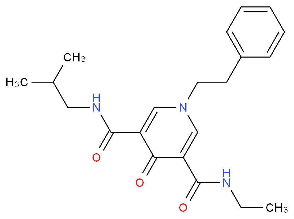 N-ethyl-N'-isobutyl-4-oxo-1-(2-phenylethyl)-1,4-dihydro-3,5-pyridinedicarboxamide_分子结构_CAS_)