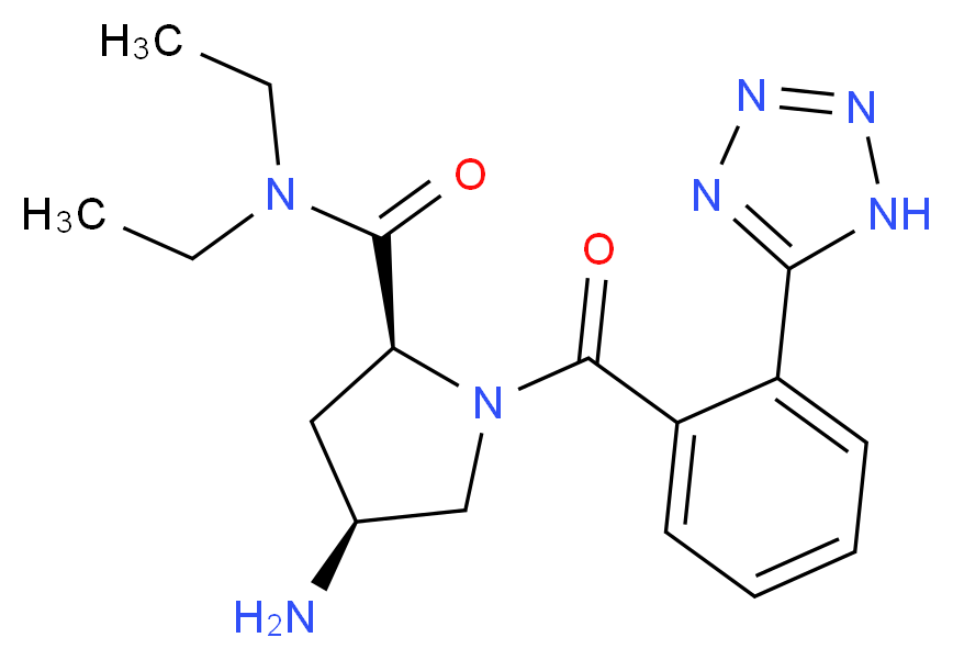 (2S,4S)-4-amino-N,N-diethyl-1-[2-(1H-tetrazol-5-yl)benzoyl]pyrrolidine-2-carboxamide_分子结构_CAS_)