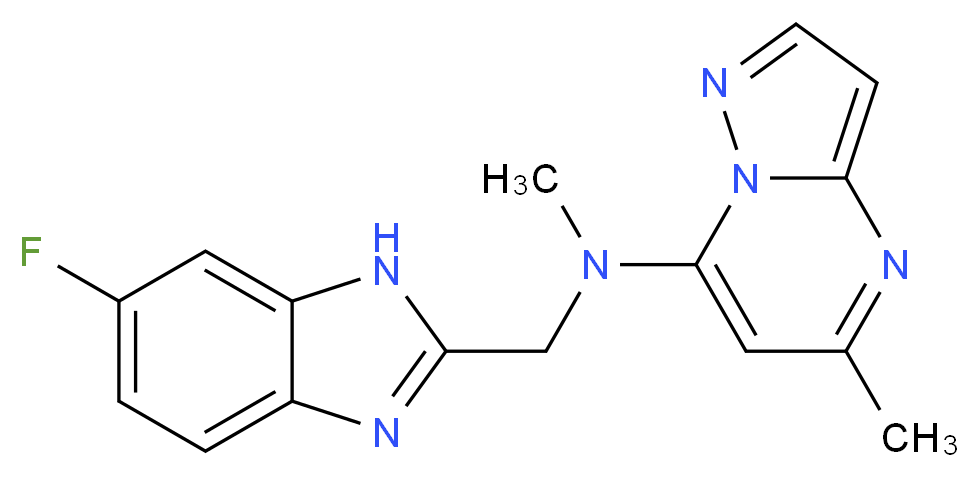 N-[(6-fluoro-1H-benzimidazol-2-yl)methyl]-N,5-dimethylpyrazolo[1,5-a]pyrimidin-7-amine_分子结构_CAS_)