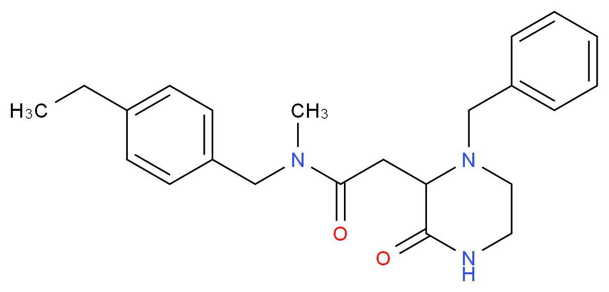 2-(1-benzyl-3-oxo-2-piperazinyl)-N-(4-ethylbenzyl)-N-methylacetamide_分子结构_CAS_)