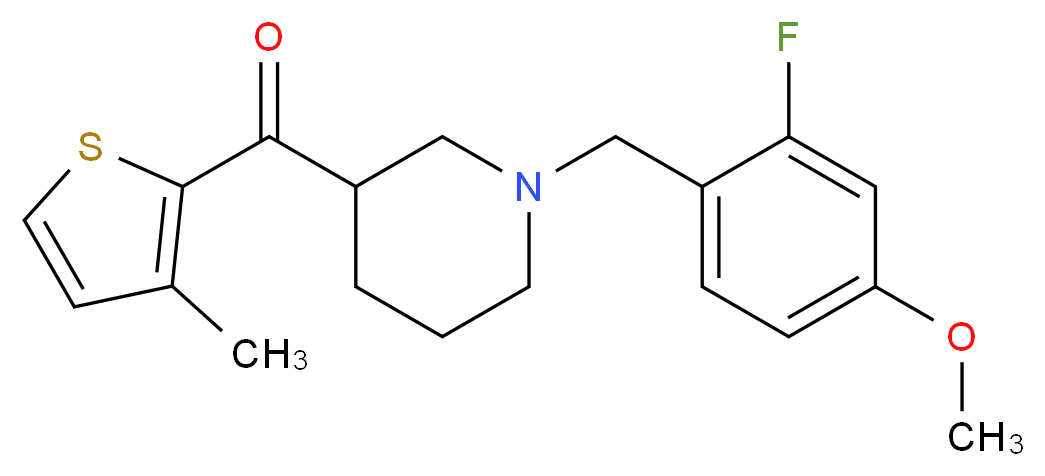 [1-(2-fluoro-4-methoxybenzyl)-3-piperidinyl](3-methyl-2-thienyl)methanone_分子结构_CAS_)