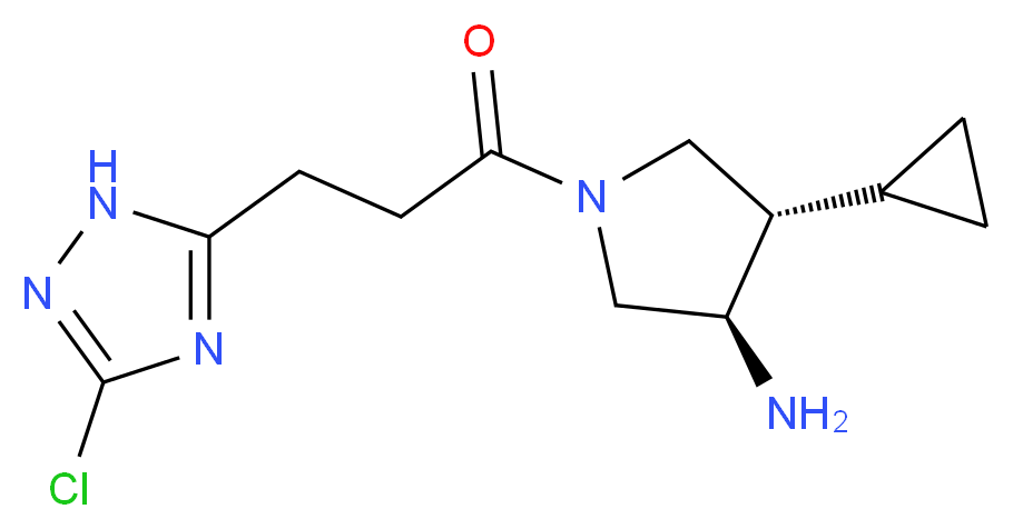 (3R*,4S*)-1-[3-(3-chloro-1H-1,2,4-triazol-5-yl)propanoyl]-4-cyclopropyl-3-pyrrolidinamine_分子结构_CAS_)