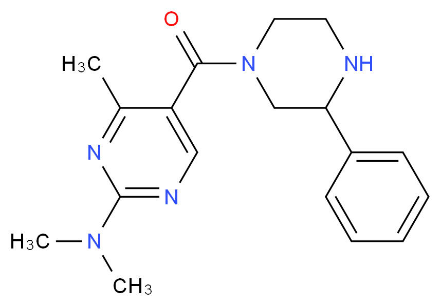 N,N,4-trimethyl-5-[(3-phenylpiperazin-1-yl)carbonyl]pyrimidin-2-amine_分子结构_CAS_)