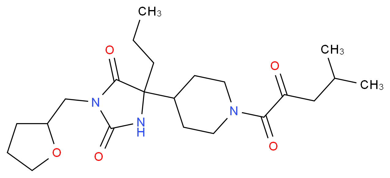 5-[1-(4-methyl-2-oxopentanoyl)-4-piperidinyl]-5-propyl-3-(tetrahydro-2-furanylmethyl)-2,4-imidazolidinedione_分子结构_CAS_)
