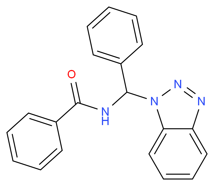 N-[1H-1,2,3-benzotriazol-1-yl(phenyl)methyl]benzamide_分子结构_CAS_117067-48-8