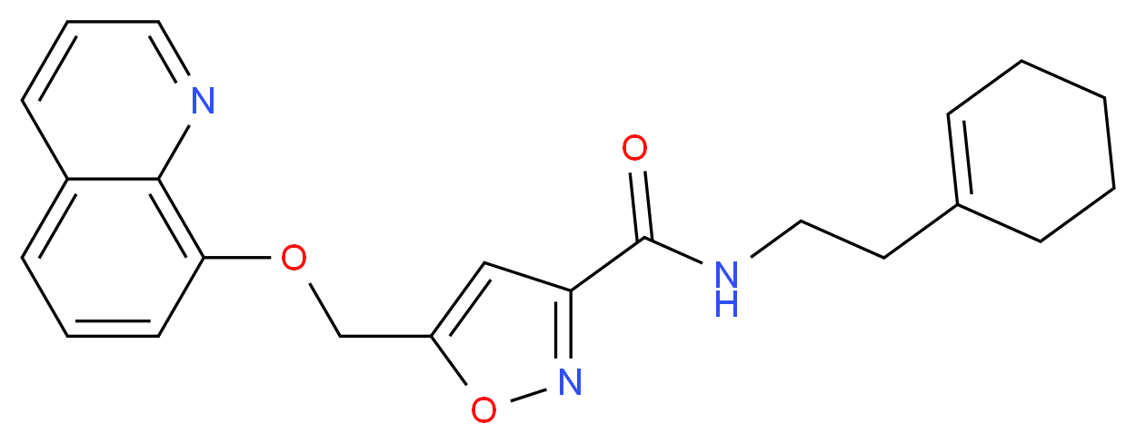 N-[2-(1-cyclohexen-1-yl)ethyl]-5-[(8-quinolinyloxy)methyl]-3-isoxazolecarboxamide_分子结构_CAS_)