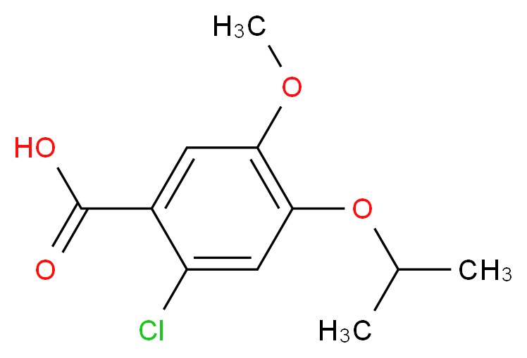2-chloro-5-methoxy-4-(propan-2-yloxy)benzoic acid_分子结构_CAS_713104-07-5