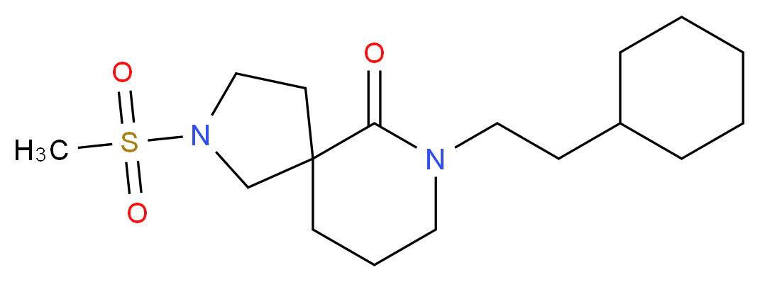 7-(2-cyclohexylethyl)-2-(methylsulfonyl)-2,7-diazaspiro[4.5]decan-6-one_分子结构_CAS_)