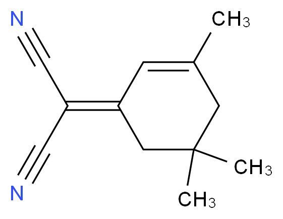 2-(3,5,5-trimethylcyclohex-2-en-1-ylidene)propanedinitrile_分子结构_CAS_23051-44-7