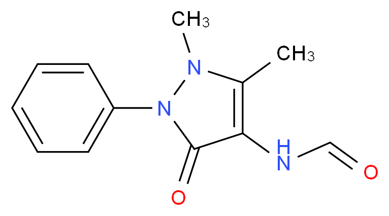 N-(1,5-dimethyl-3-oxo-2-phenyl-2,3-dihydro-1H-pyrazol-4-yl)formamide_分子结构_CAS_1672-58-8