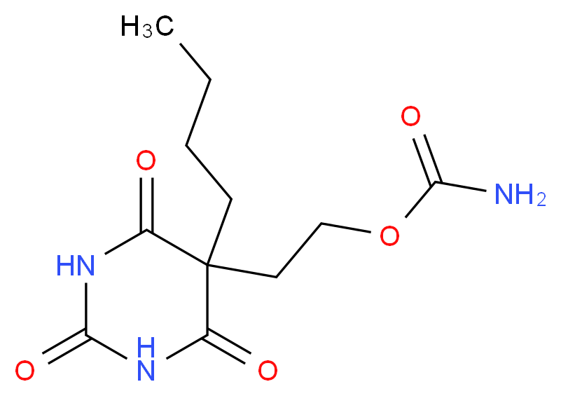 2-(5-butyl-2,4,6-trioxo-1,3-diazinan-5-yl)ethyl carbamate_分子结构_CAS_960-05-4