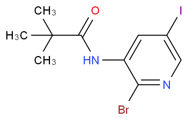 N-(2-Bromo-5-iodopyridin-3-yl)pivalamide_分子结构_CAS_)