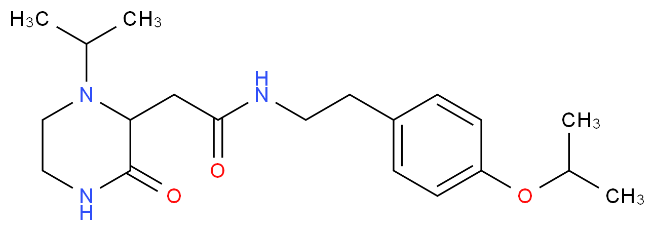 N-[2-(4-isopropoxyphenyl)ethyl]-2-(1-isopropyl-3-oxo-2-piperazinyl)acetamide_分子结构_CAS_)