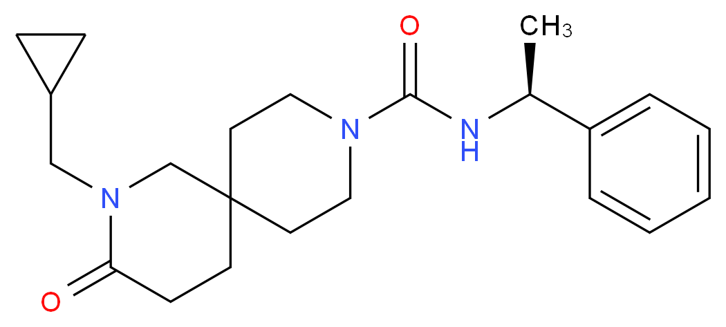 2-(cyclopropylmethyl)-3-oxo-N-[(1S)-1-phenylethyl]-2,9-diazaspiro[5.5]undecane-9-carboxamide_分子结构_CAS_)