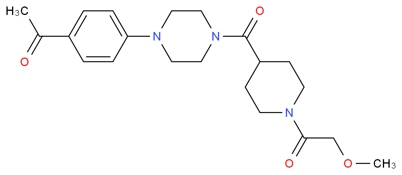 1-[4-(4-{[1-(methoxyacetyl)-4-piperidinyl]carbonyl}-1-piperazinyl)phenyl]ethanone_分子结构_CAS_)