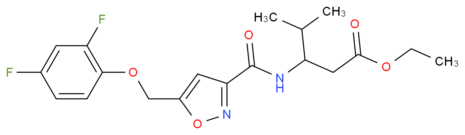 ethyl 3-[({5-[(2,4-difluorophenoxy)methyl]-3-isoxazolyl}carbonyl)amino]-4-methylpentanoate_分子结构_CAS_)