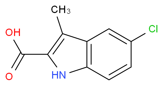 5-chloro-3-methyl-1H-indole-2-carboxylic acid_分子结构_CAS_16381-47-8