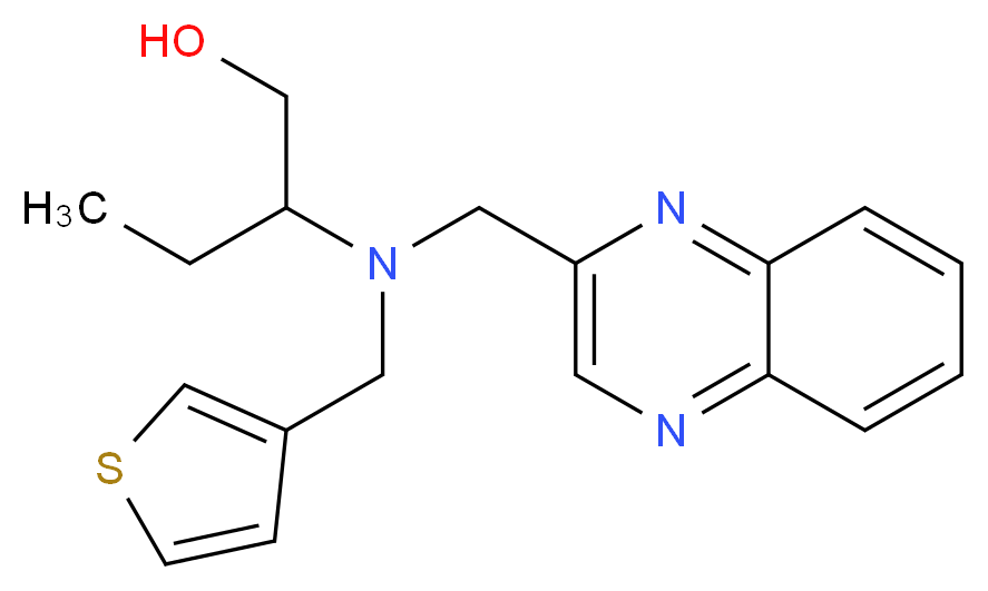 2-[(quinoxalin-2-ylmethyl)(3-thienylmethyl)amino]butan-1-ol_分子结构_CAS_)