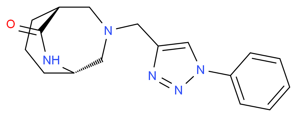 (1S*,5R*)-3-[(1-phenyl-1H-1,2,3-triazol-4-yl)methyl]-3,9-diazabicyclo[3.3.2]decan-10-one_分子结构_CAS_)
