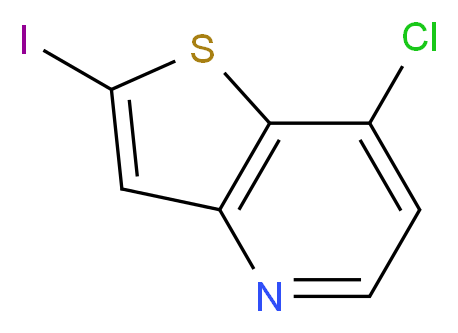 7-Chloro-2-iodothieno[3,2-b]pyridine_分子结构_CAS_602303-26-4)