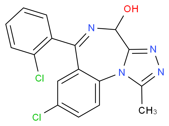 12-chloro-9-(2-chlorophenyl)-3-methyl-2,4,5,8-tetraazatricyclo[8.4.0.0<sup>2</sup>,<sup>6</sup>]tetradeca-1(10),3,5,8,11,13-hexaen-7-ol_分子结构_CAS_65686-11-5