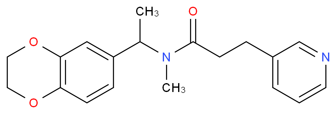 N-[1-(2,3-dihydro-1,4-benzodioxin-6-yl)ethyl]-N-methyl-3-pyridin-3-ylpropanamide_分子结构_CAS_)
