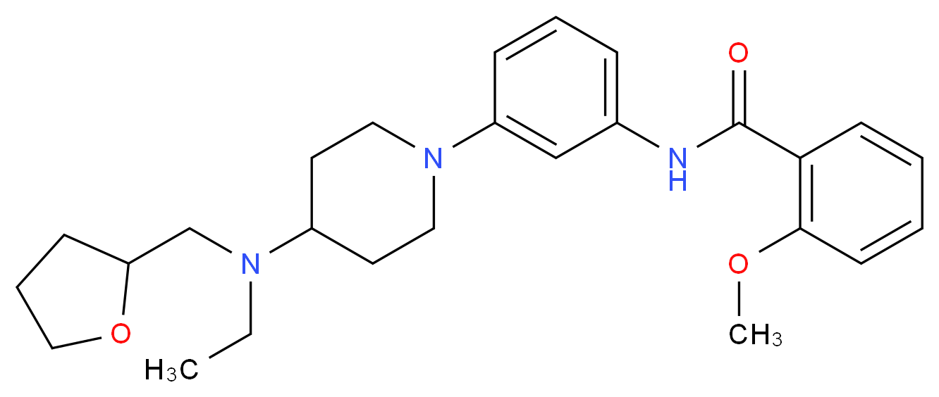 N-(3-{4-[ethyl(tetrahydro-2-furanylmethyl)amino]-1-piperidinyl}phenyl)-2-methoxybenzamide_分子结构_CAS_)