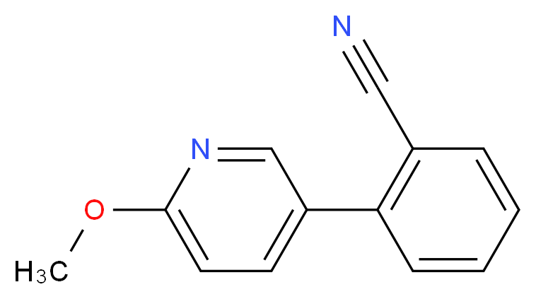 2-(6-methoxypyridin-3-yl)benzonitrile_分子结构_CAS_)