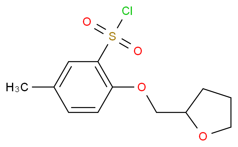 5-methyl-2-(oxolan-2-ylmethoxy)benzene-1-sulfonyl chloride_分子结构_CAS_)