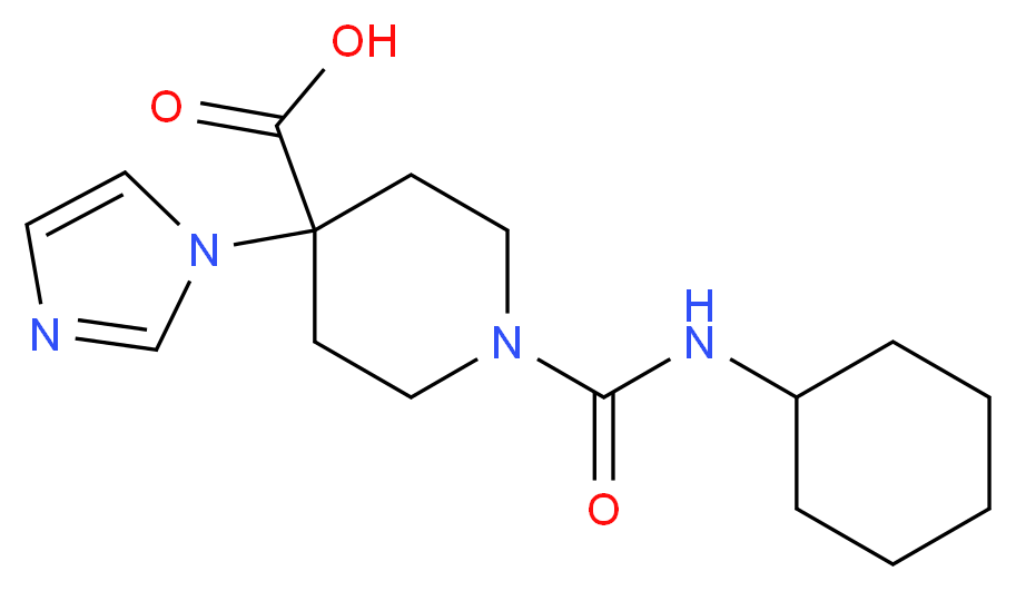 1-[(cyclohexylamino)carbonyl]-4-(1H-imidazol-1-yl)piperidine-4-carboxylic acid_分子结构_CAS_)