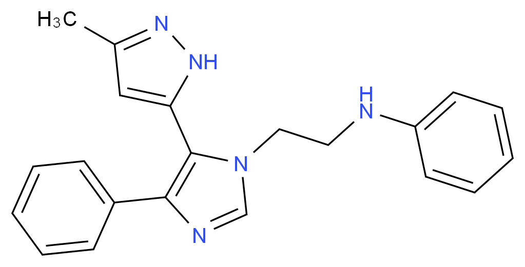 N-{2-[5-(3-methyl-1H-pyrazol-5-yl)-4-phenyl-1H-imidazol-1-yl]ethyl}aniline_分子结构_CAS_)