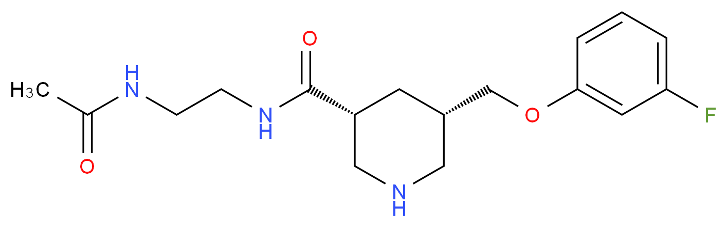 (3R,5S)-N-[2-(acetylamino)ethyl]-5-[(3-fluorophenoxy)methyl]-3-piperidinecarboxamide_分子结构_CAS_)