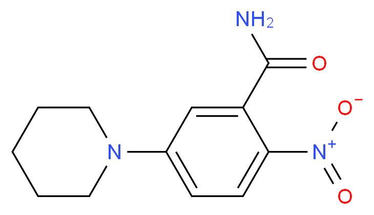 2-Nitro-5-piperidinobenzenecarboxamide_分子结构_CAS_421558-77-2)