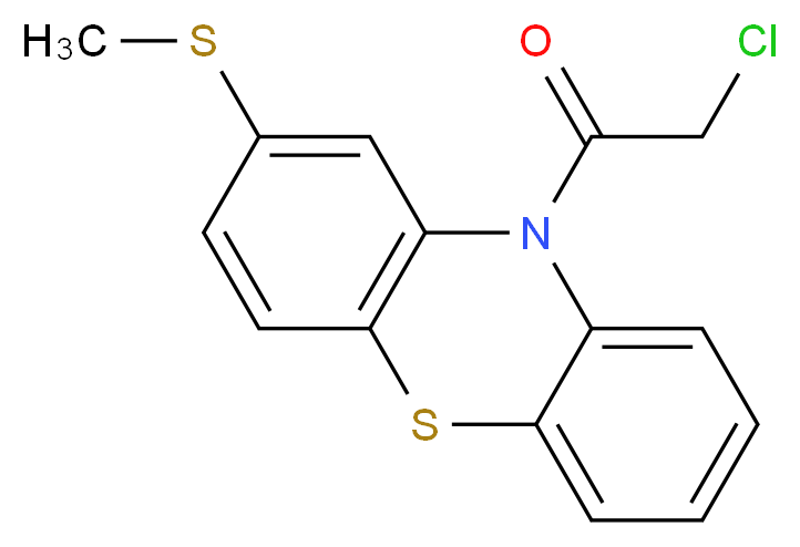 2-chloro-1-[2-(methylsulfanyl)-10H-phenothiazin-10-yl]ethan-1-one_分子结构_CAS_65010-93-7